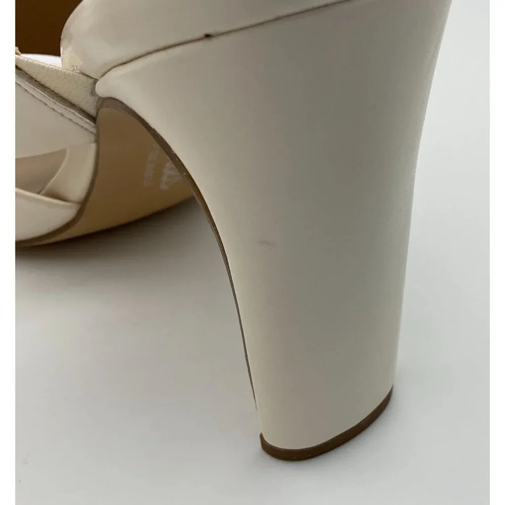 Charles David Gleam Slide Off White Heeled Sandal Colorful Buckle 9.5M NWT - Picture 6 of 11